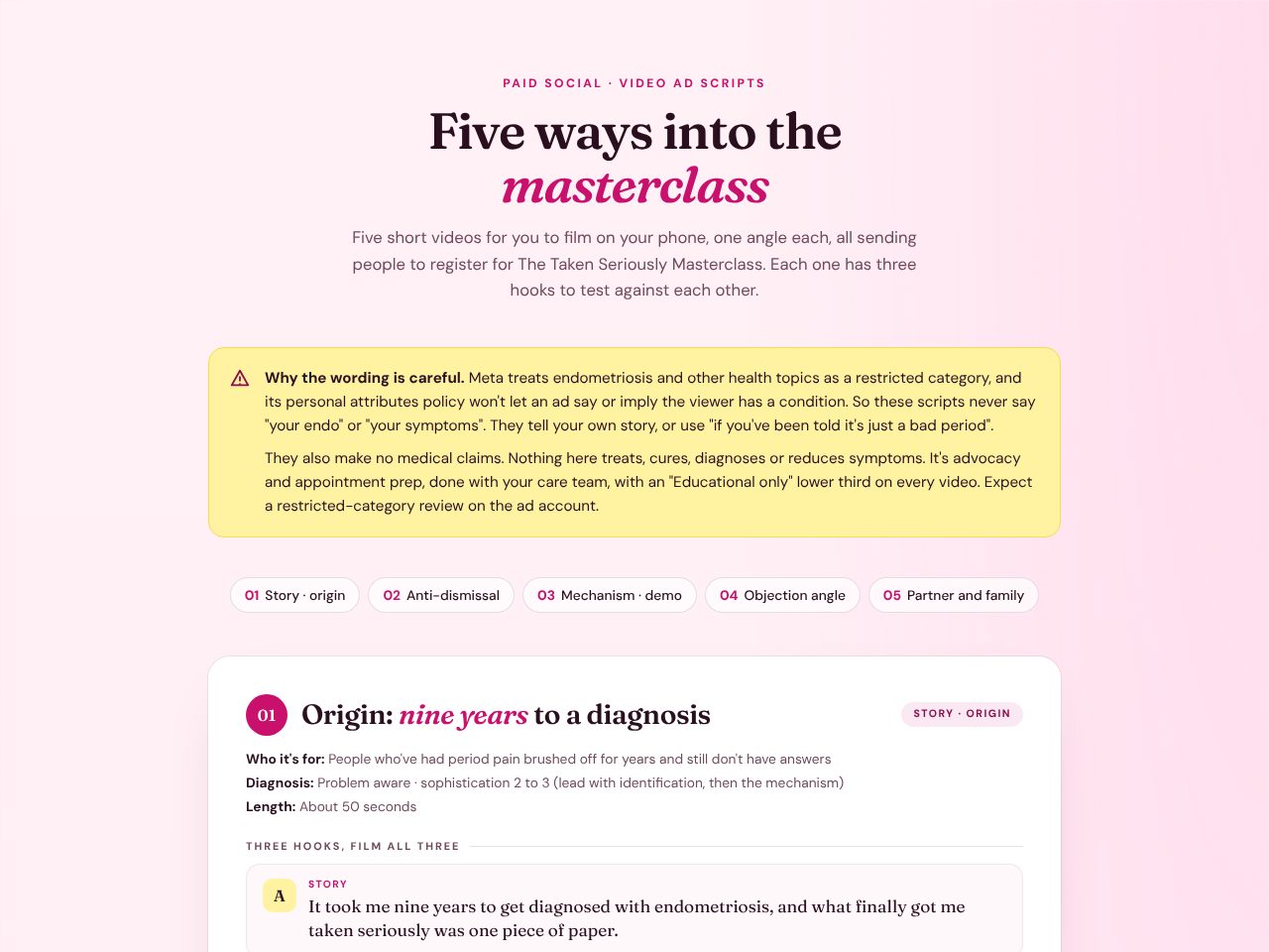Ad creative scripts preview