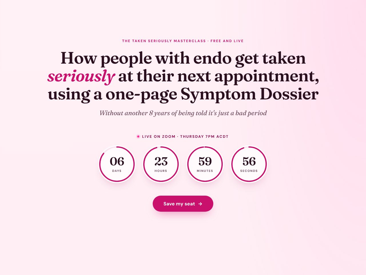 Registration page preview